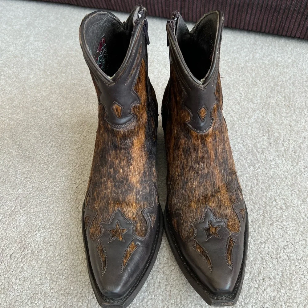 Old Gringo 8.5 B Western Cowboy Boots Zip Ankle Booties - Picture 3 of 7